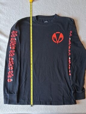 Borderland 3 Black Long Sleeve Tee with Red Graphic V Logo